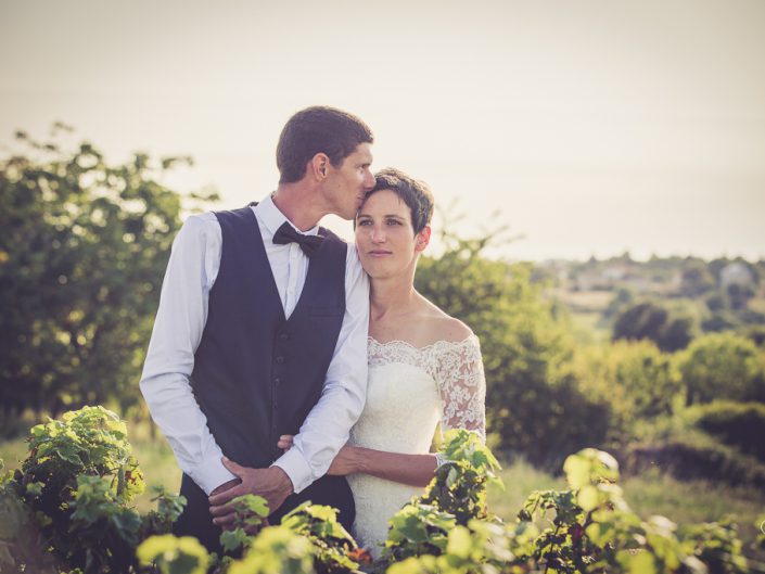 Pose photo dans les vignes